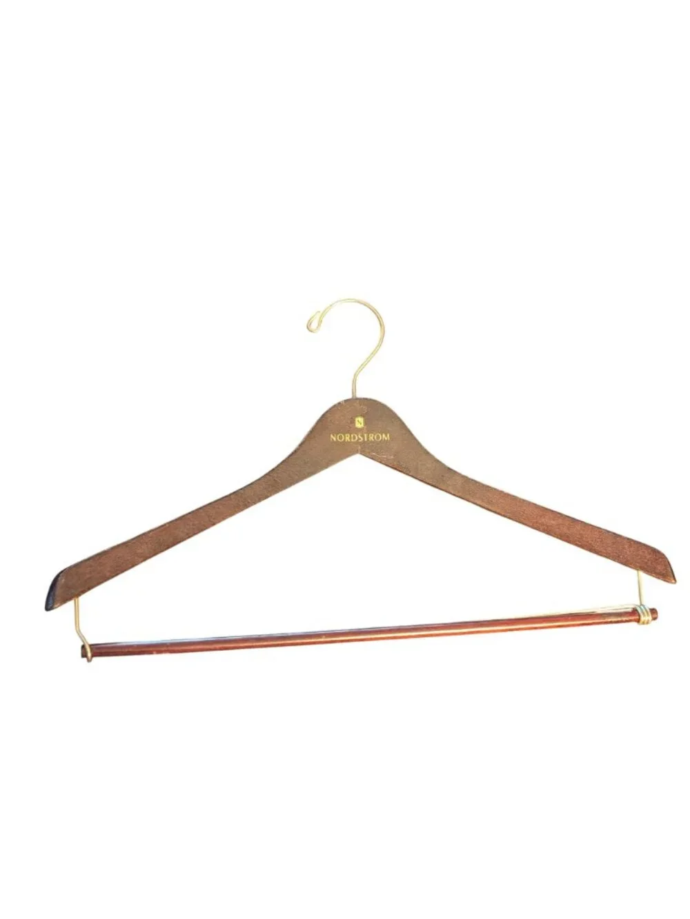 Set Of 11 Wooden/Plastic Suit Hangers With Metal Hooks & Pant Bar